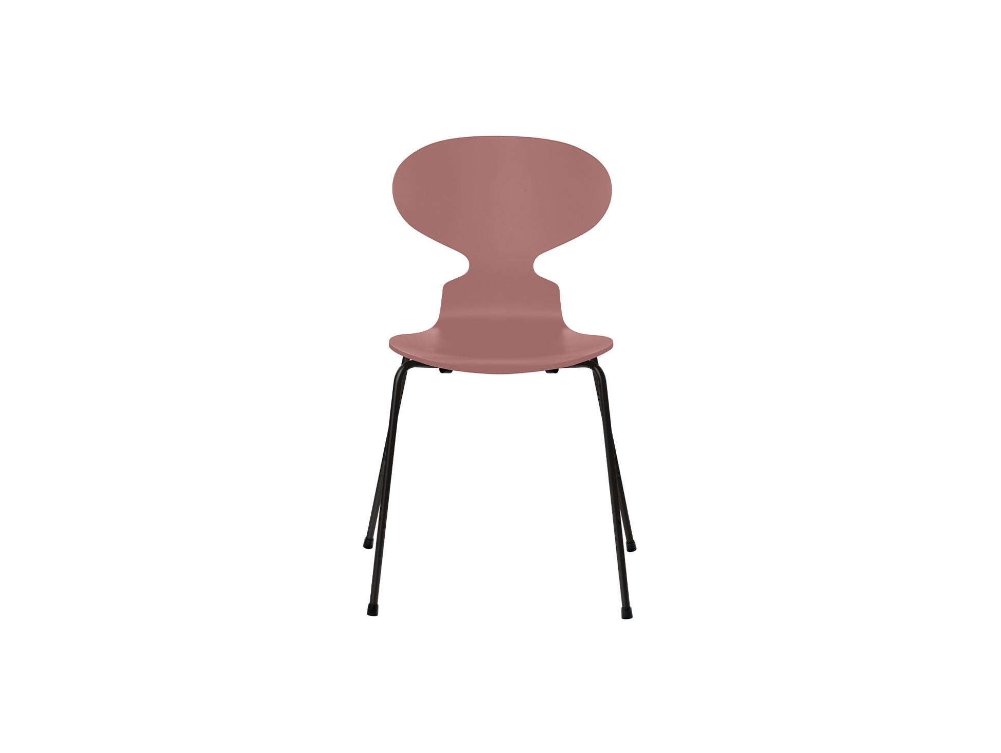 Ant Chair 4 Legs by Fritz Hansen - Lacquered Veneer Shell / Black Steel Base / Lacquered Wild Rose