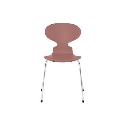 Ant Chair 4 Legs by Fritz Hansen - Lacquered Veneer Shell / Chromed Steel Base / Lacquered Wild Rose