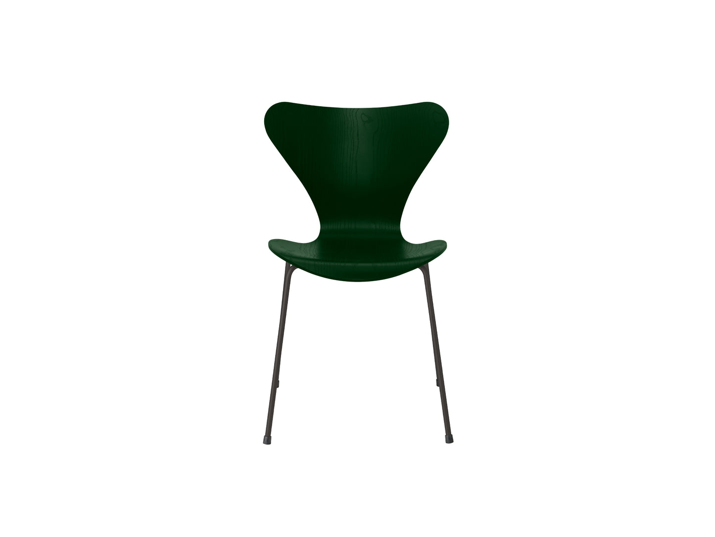 Series 7™ 3107 Dining Chair by Fritz Hansen - Evergreen Coloured Ash Veneer Shell / Warm Graphite Steel