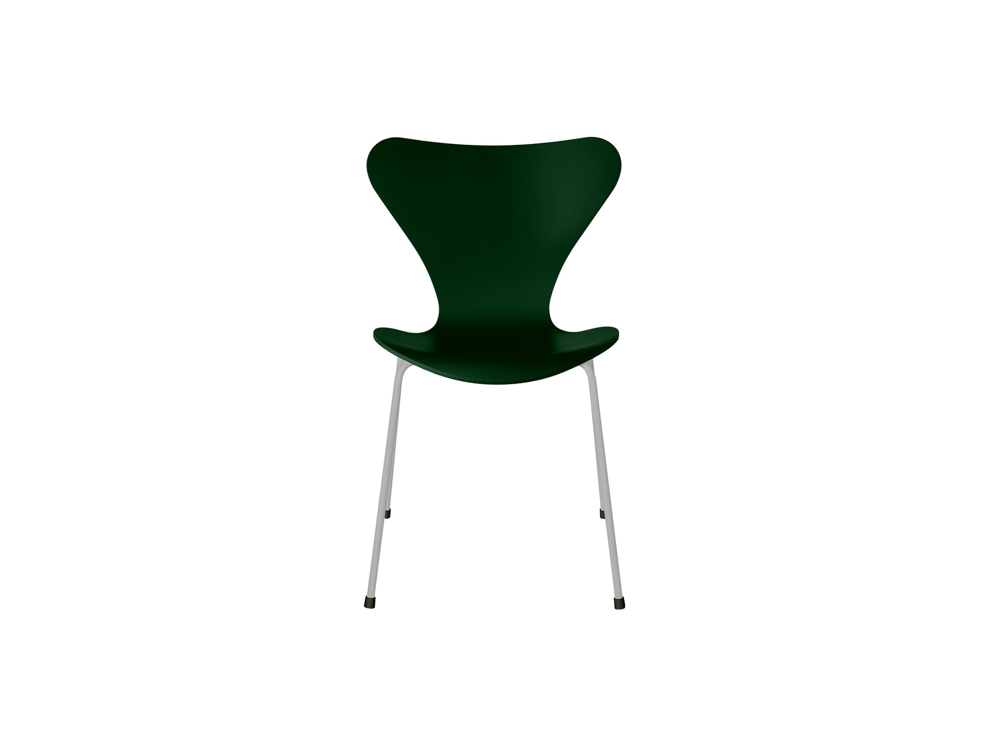 Series 7™ 3107 Dining Chair by Fritz Hansen - Evergreen Lacquered Veneer Shell / Nine Grey Steel