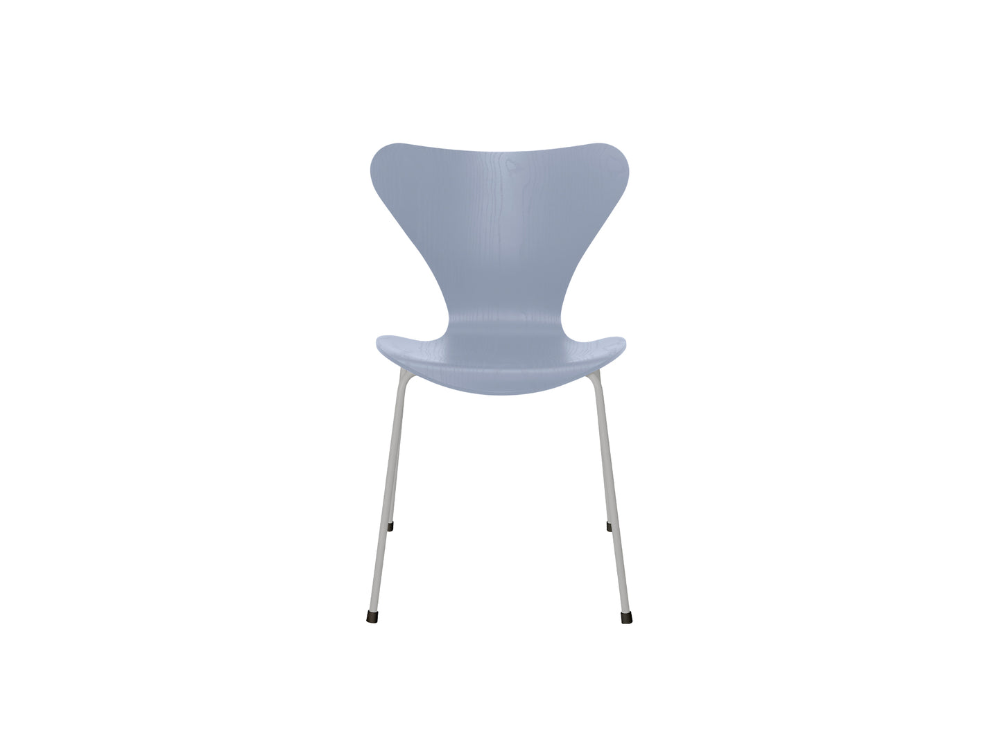 Series 7™ 3107 Dining Chair by Fritz Hansen - Lavender Blue Coloured Ash Veneer Shell / Nine Grey Steel
