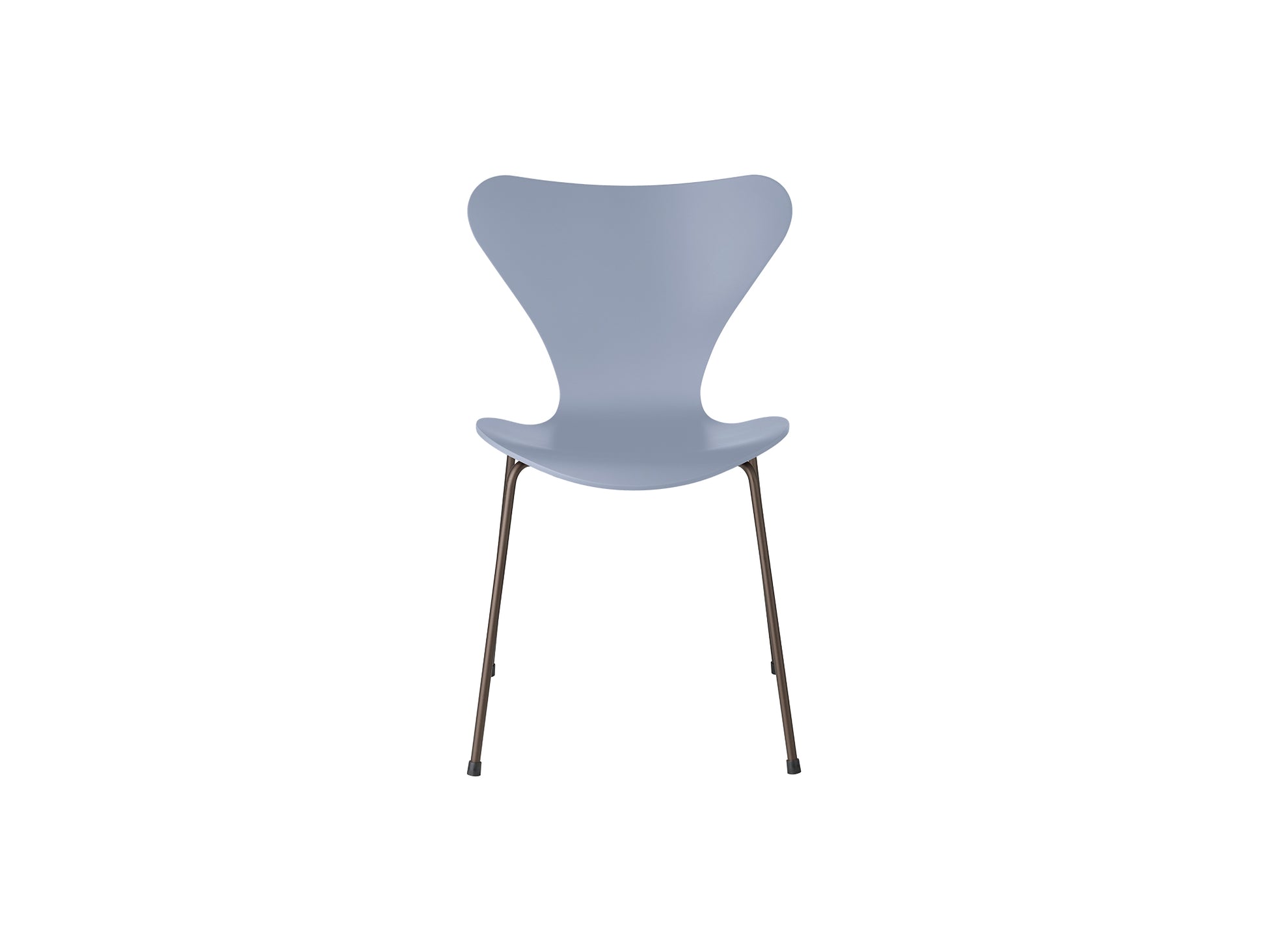 Series 7™ 3107 Dining Chair by Fritz Hansen - Lavender Blue Lacquered Veneer Shell / Brown Bronze Steel