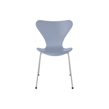 Series 7™ 3107 Dining Chair by Fritz Hansen - Lavender Blue Lacquered Veneer Shell / Nine Grey Steel
