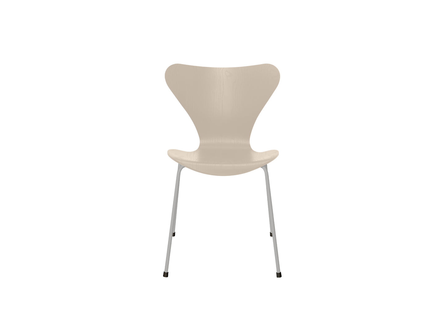 Series 7™ 3107 Dining Chair by Fritz Hansen - Light Beige Coloured Ash Veneer Shell / Nine Grey Steel