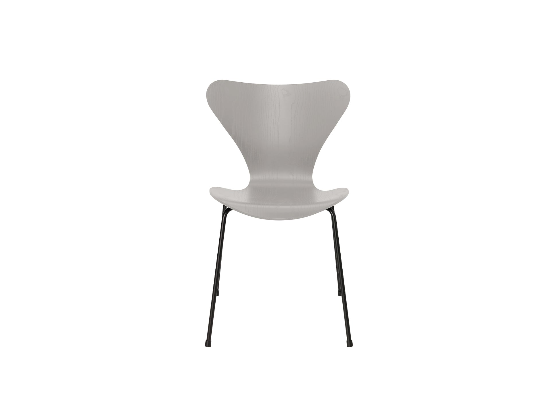 Series 7™ 3107 Dining Chair by Fritz Hansen - Nine Grey Coloured Ash Veneer Shell / Black Steel