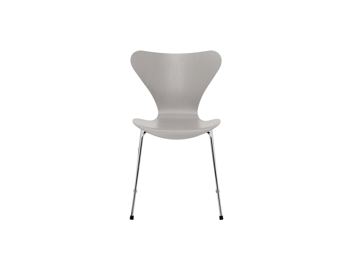 Series 7™ 3107 Dining Chair by Fritz Hansen - Nine Grey Coloured Ash Veneer Shell / Chromed Steel