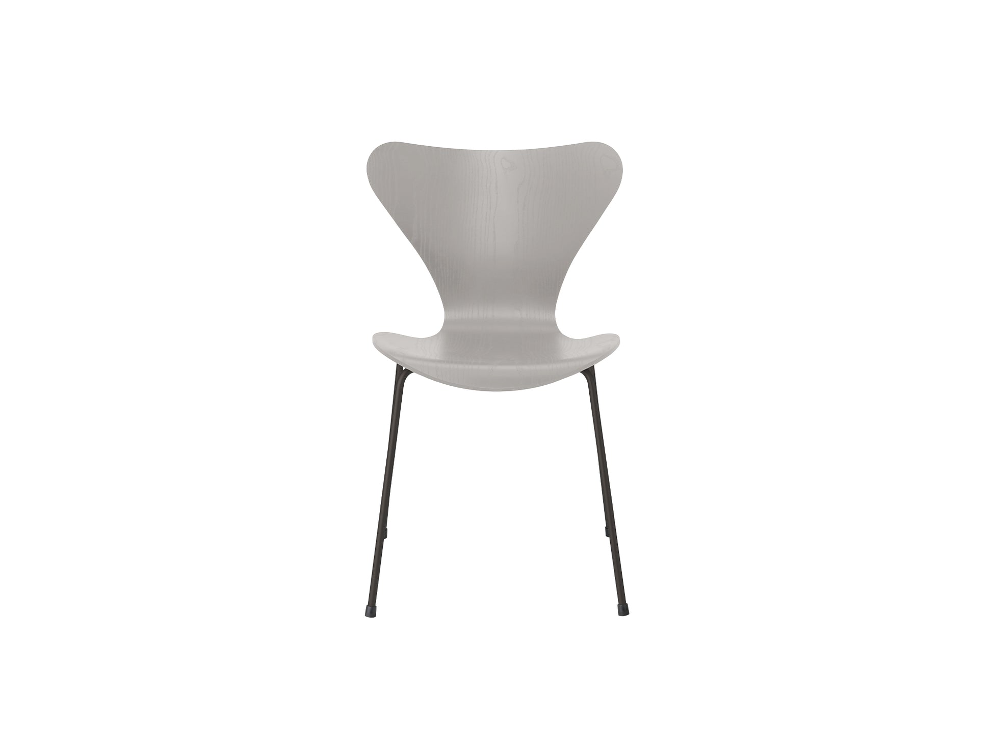 Series 7™ 3107 Dining Chair by Fritz Hansen - Nine Grey Coloured Ash Veneer Shell / Warm Graphite Steel