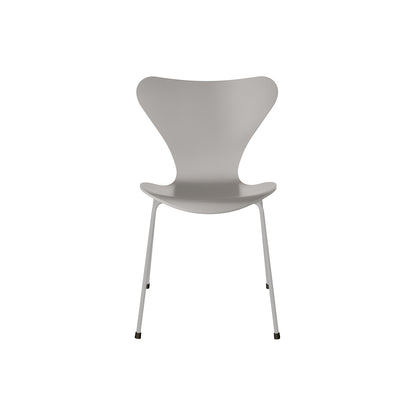 Series 7™ 3107 Dining Chair by Fritz Hansen - Nine Grey Lacquered Veneer Shell / Nine Grey Steel