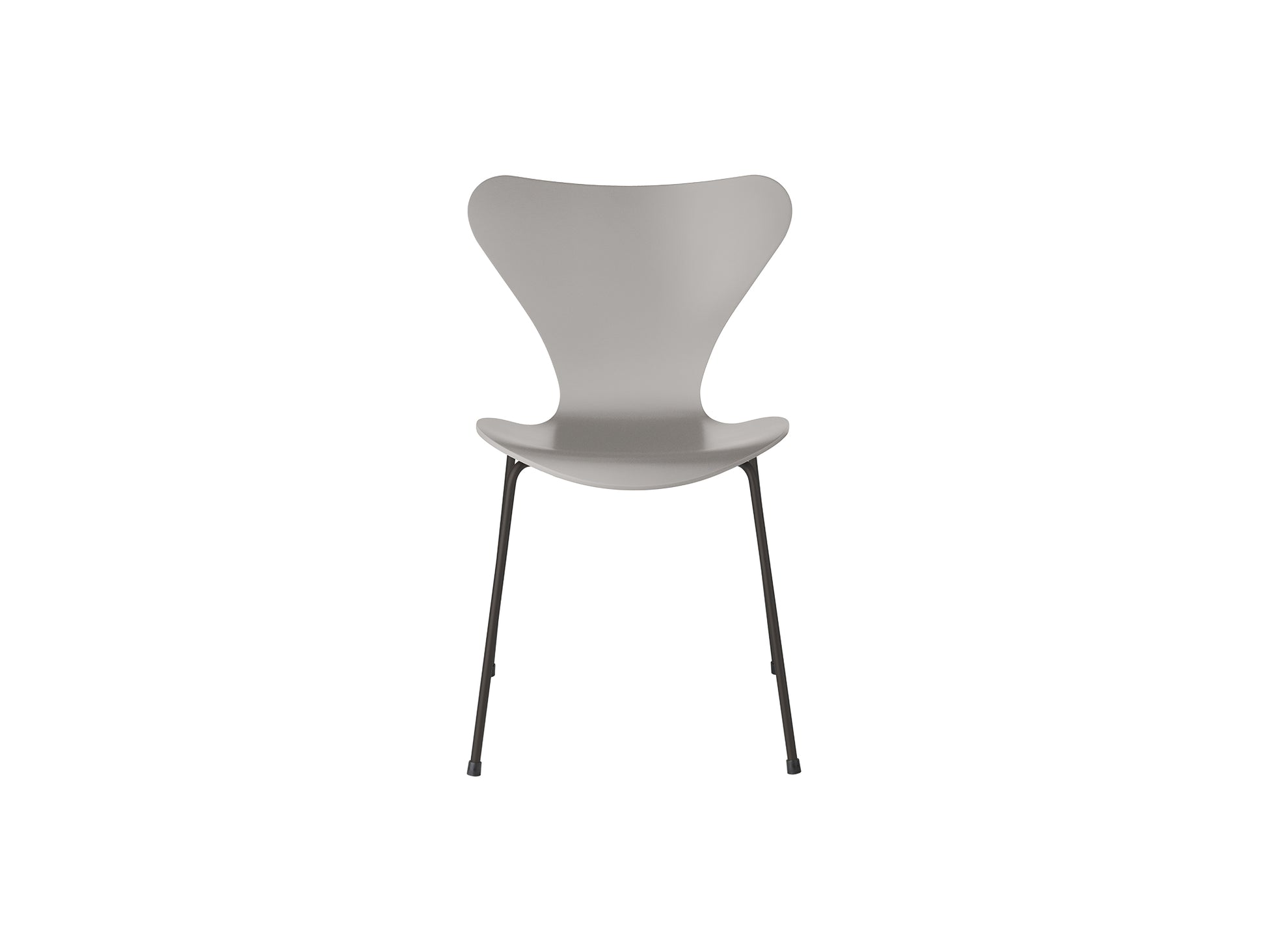 Series 7™ 3107 Dining Chair by Fritz Hansen - Nine Grey Lacquered Veneer Shell / Warm Graphite Steel