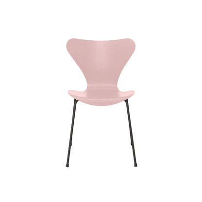Series 7™ 3107 Dining Chair by Fritz Hansen - Pale Rose Coloured Ash Veneer Shell / Warm Graphite Steel