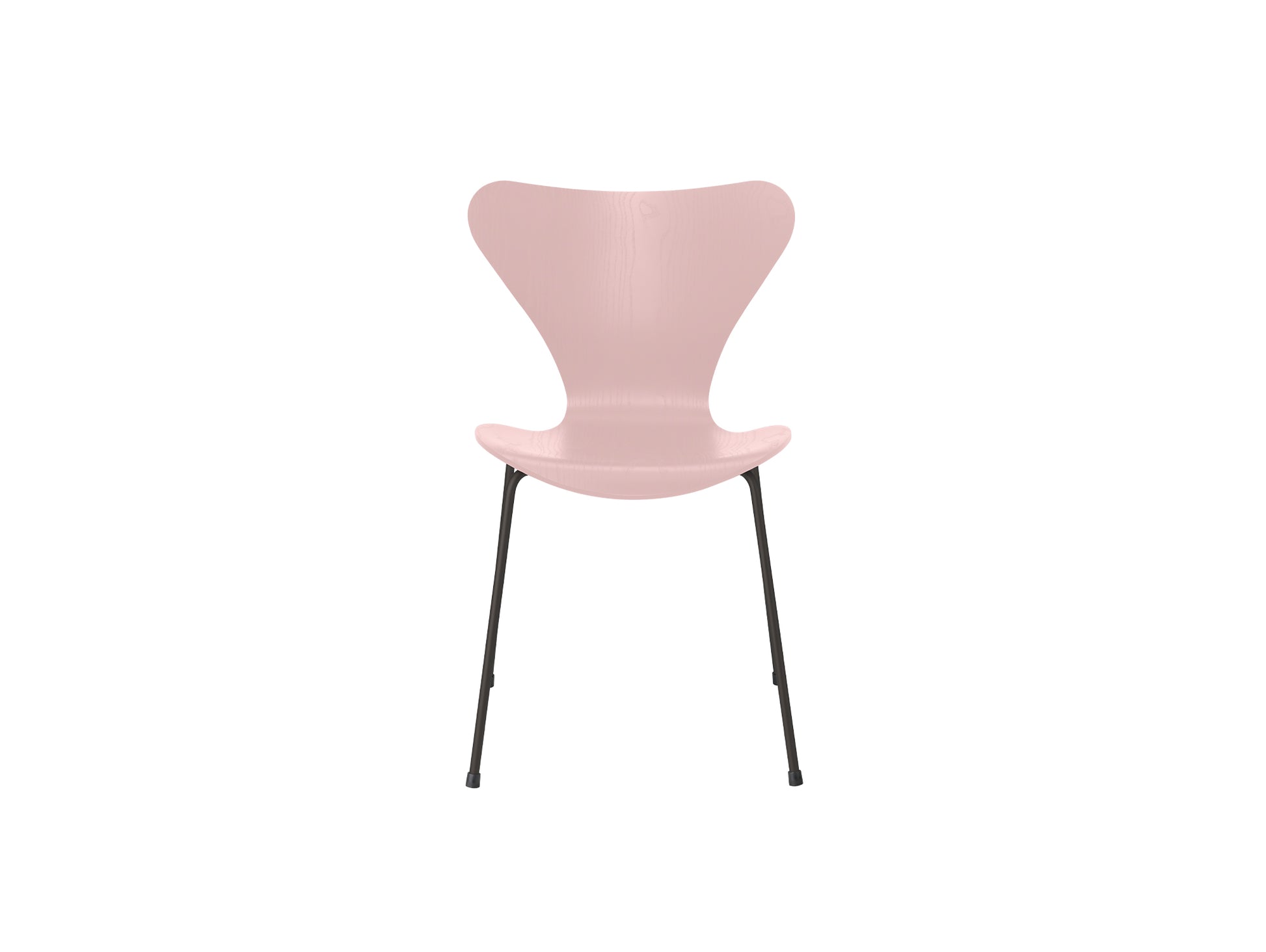 Series 7™ 3107 Dining Chair by Fritz Hansen - Pale Rose Coloured Ash Veneer Shell / Warm Graphite Steel