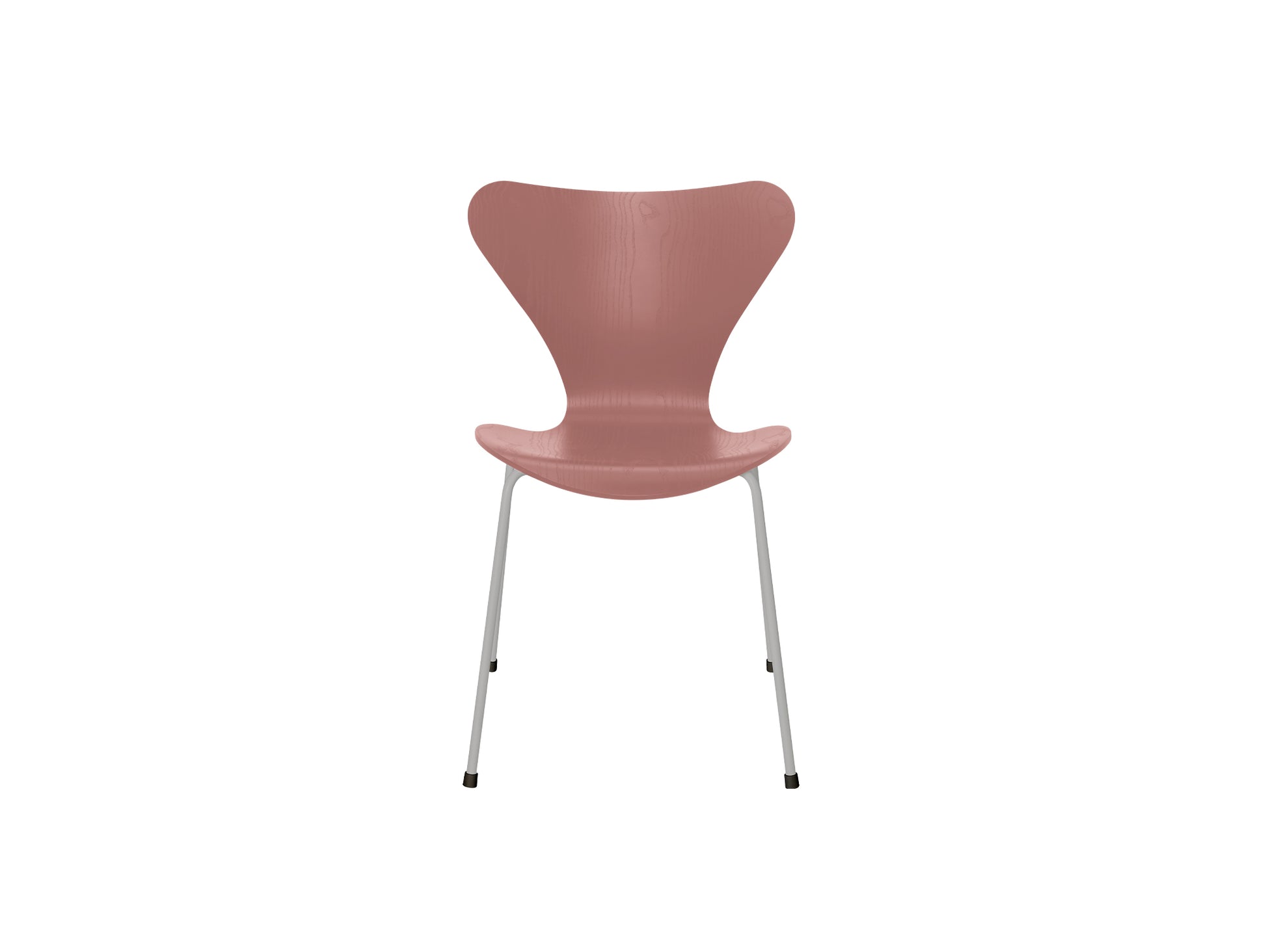 Series 7™ 3107 Dining Chair by Fritz Hansen - Wild Rose Coloured Ash Veneer Shell / Nine Grey Steel