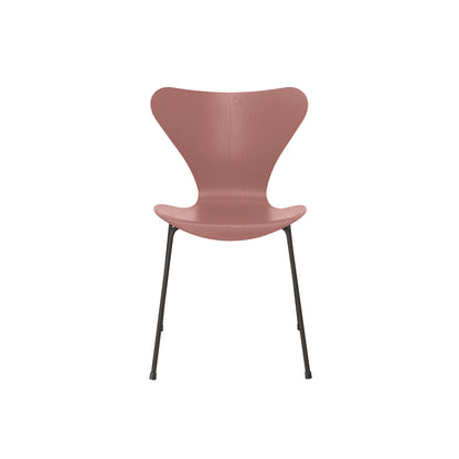 Series 7™ 3107 Dining Chair by Fritz Hansen - Wild Rose Coloured Ash Veneer Shell / Warm Graphite Steel