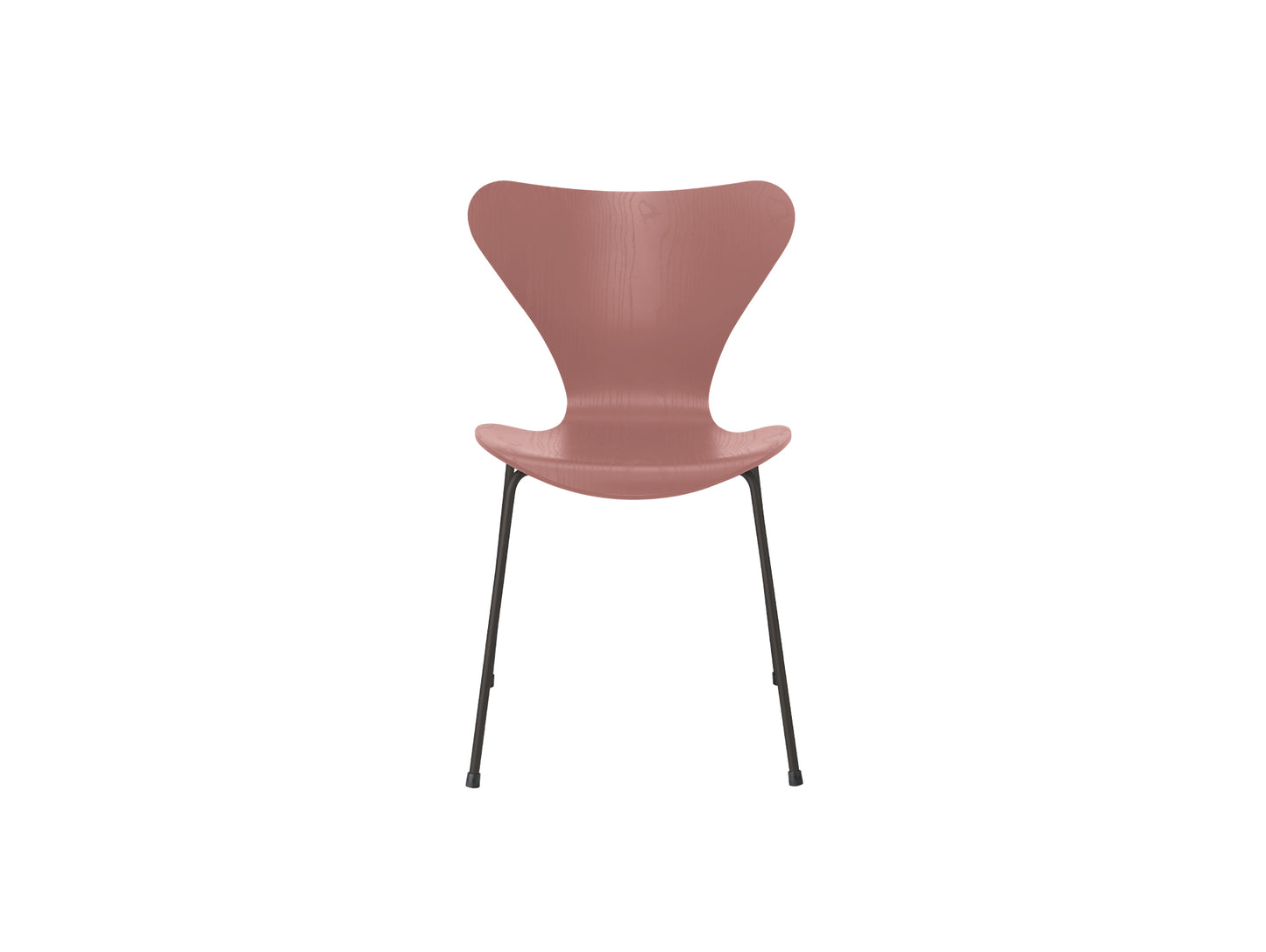 Series 7™ 3107 Dining Chair by Fritz Hansen - Wild Rose Coloured Ash Veneer Shell / Warm Graphite Steel