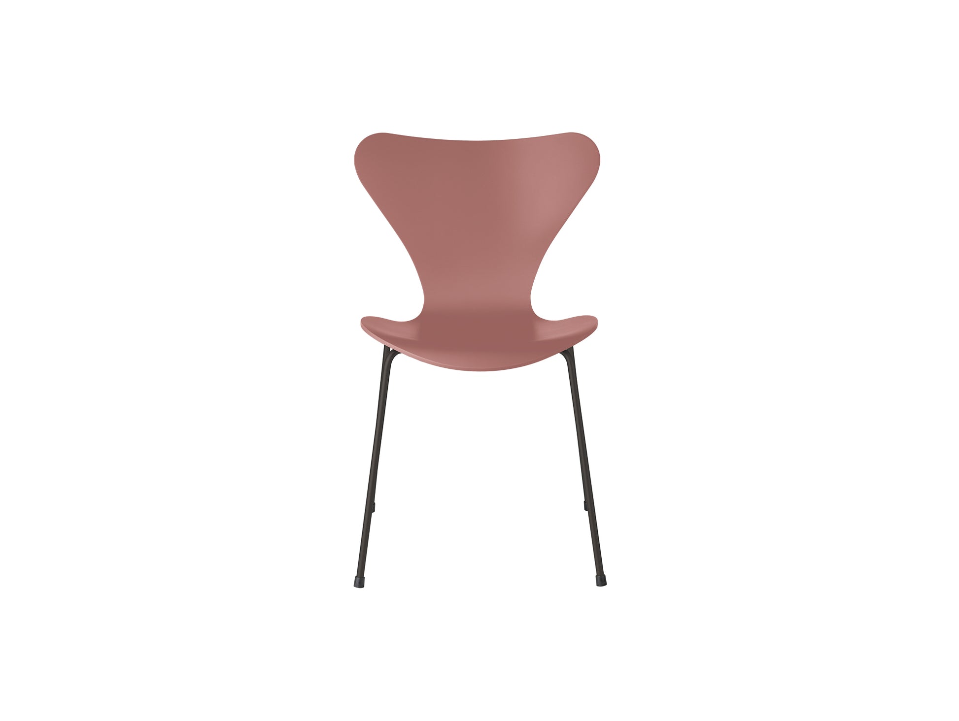 Series 7™ 3107 Dining Chair by Fritz Hansen - Wild Rose Lacquered Veneer Shell / Warm Graphite Steel