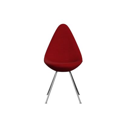 Drop Dining Chair 3110 by Fritz Hansen -  Chromed Steel / Hallingdal 65 674