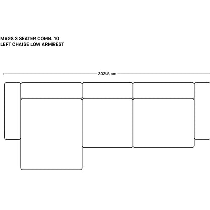 Mags 3 Seater Sofa (Low Armrest)
