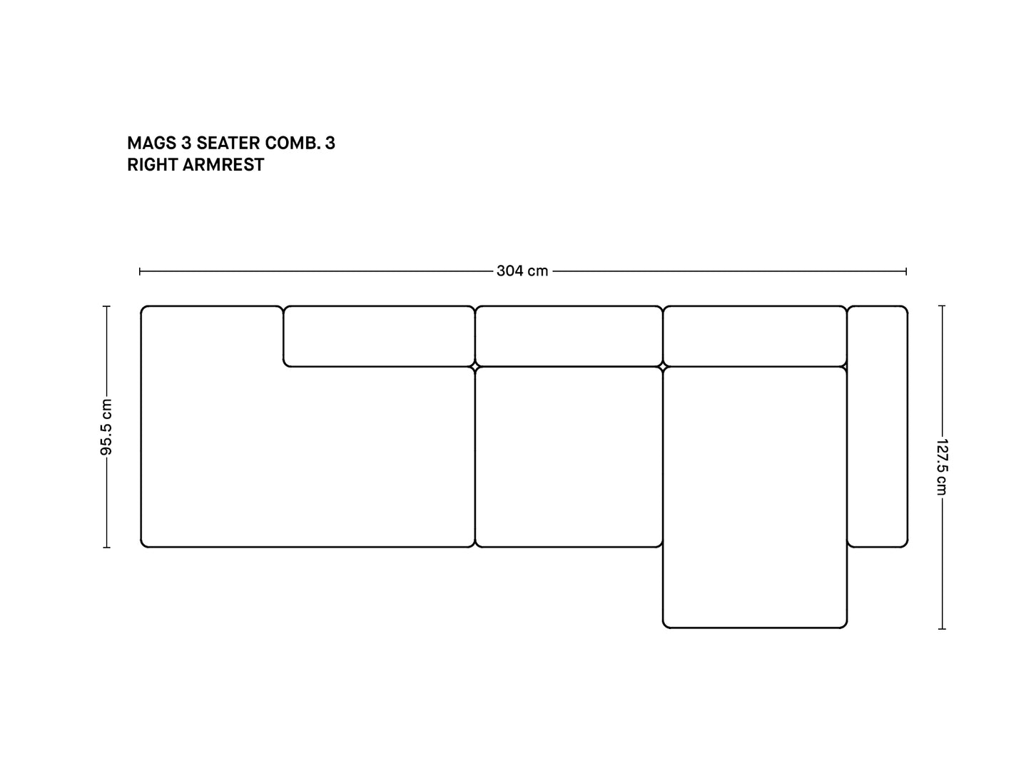 매그스 3인용 소파