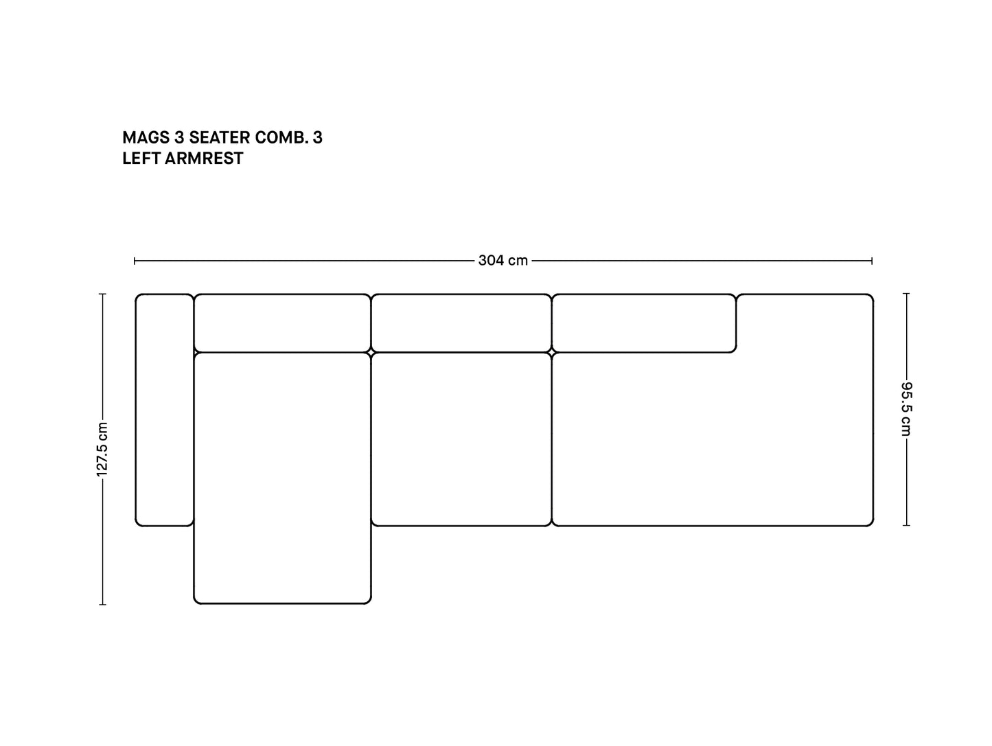 매그스 3인용 소파