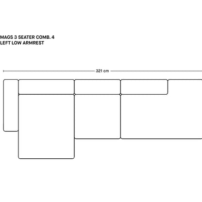 Mags 3 Seater Sofa (Low Armrest)