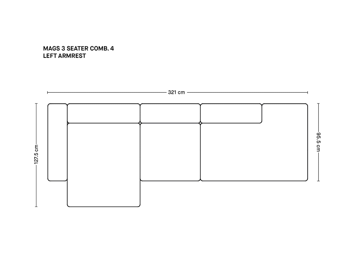 매그스 3인용 소파