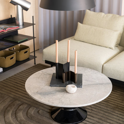 Midst Coffee Table by Muuto - Grey Marble Tabletop / Black Steel Base