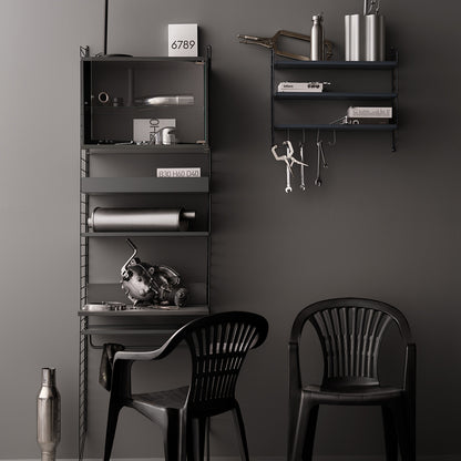 String System Display Cabinet with Swing Glass Door - Dark Grey