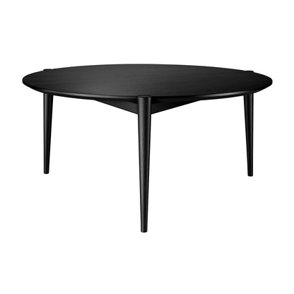 D102 SOS Coffee Table by FDB Mobler - Small (Diameter: 85 cm) / Black Painted Oak