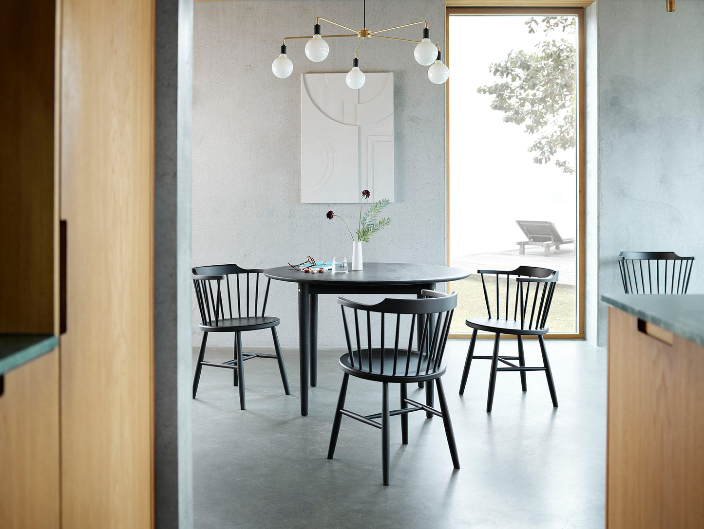 J18 Chair by FDB Mobler - Traffic Black Painted Beech