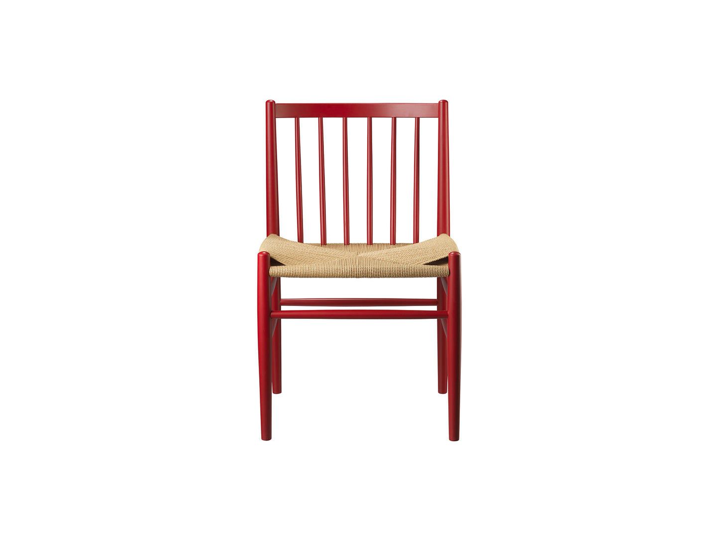 J80 Chair by FDB Mobler - Ruby Red Painted Beech