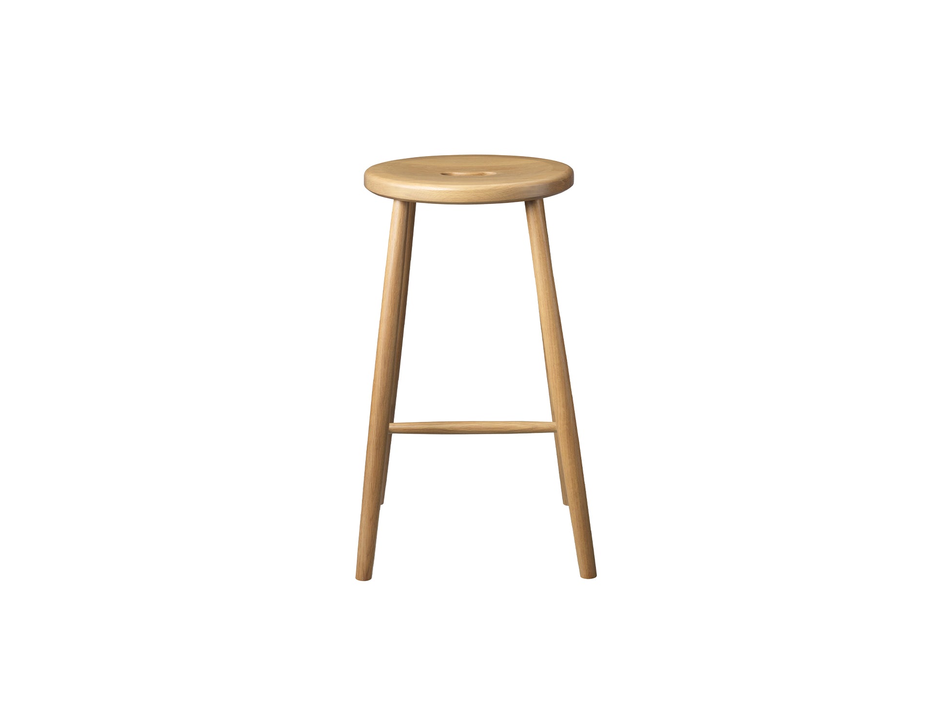 J27C Stool by FDB Mobler - Lacquered Oak