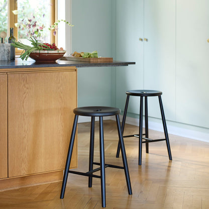J27C Stool by FDB Mobler - Black Painted Beech