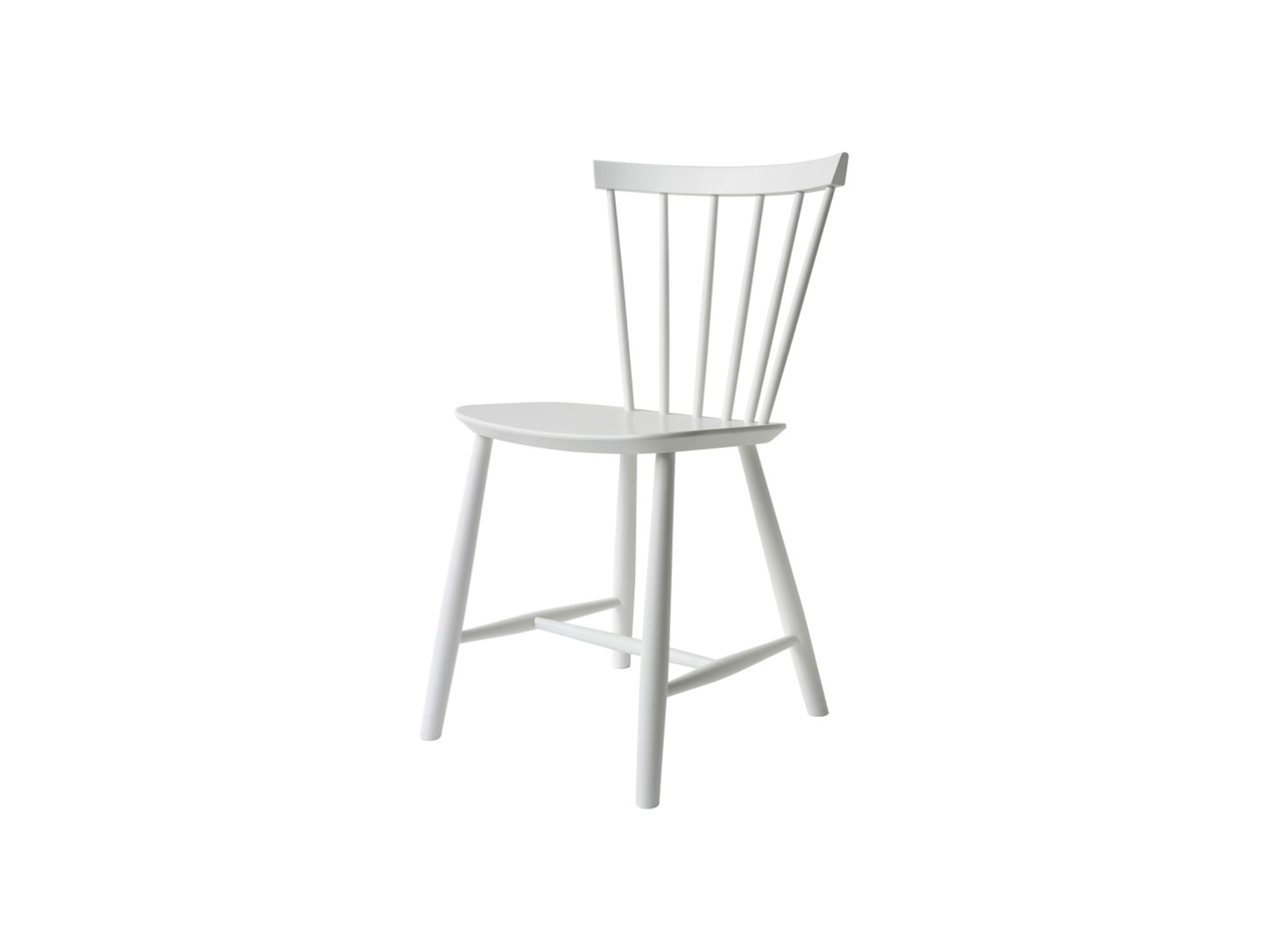 J46 Chair by FDB Mobler - Pure White Painted Beech