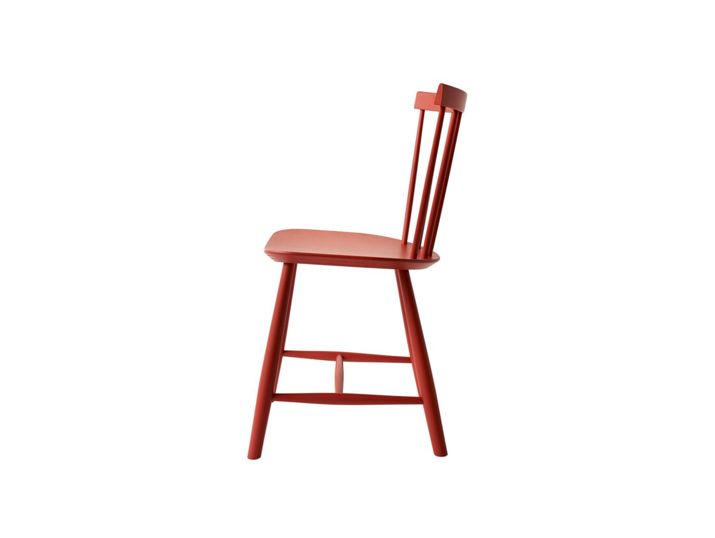J46 Chair by FDB Mobler - Coral Red Painted Beech