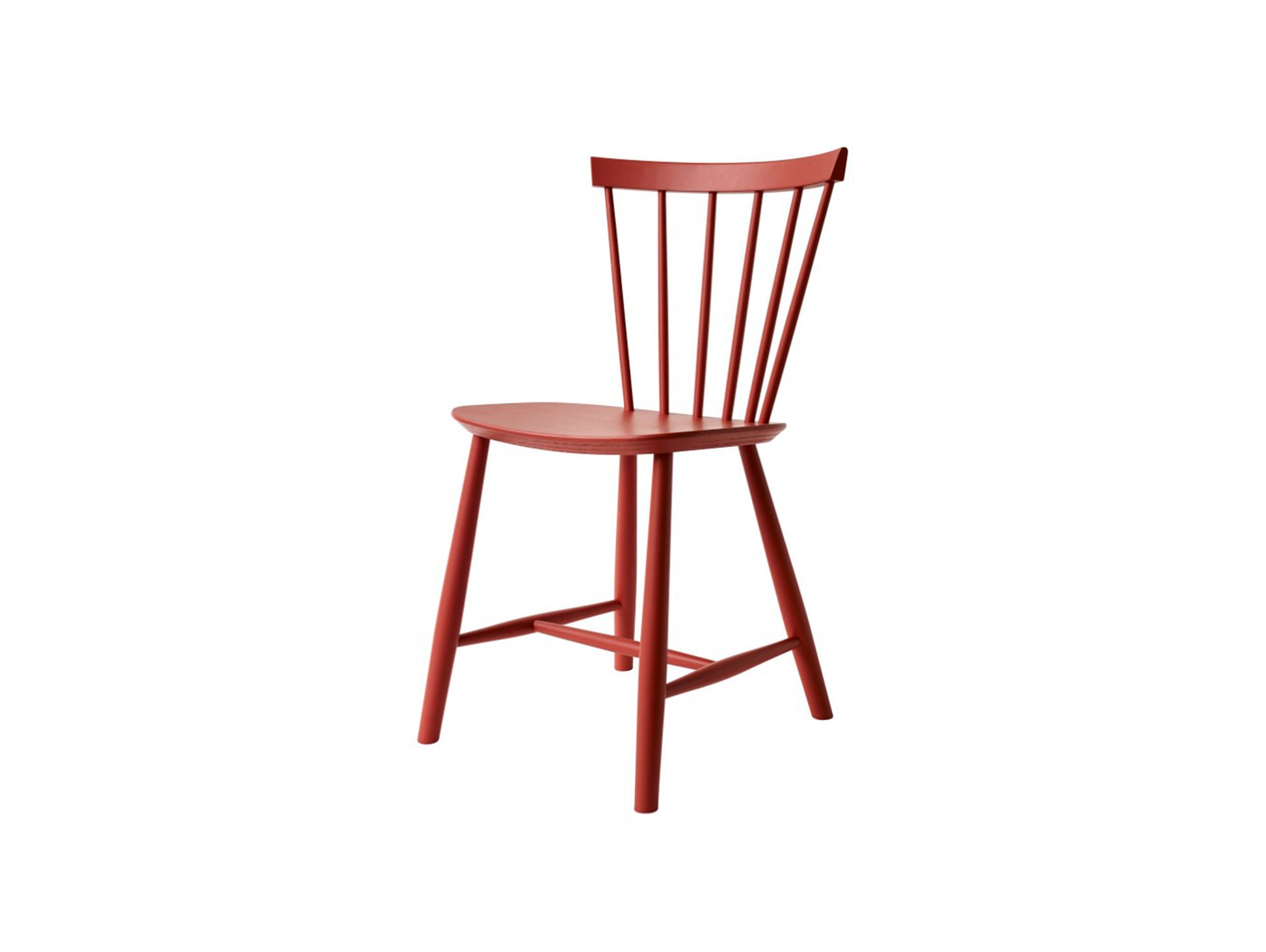J46 Chair by FDB Mobler - Coral Red Painted Beech