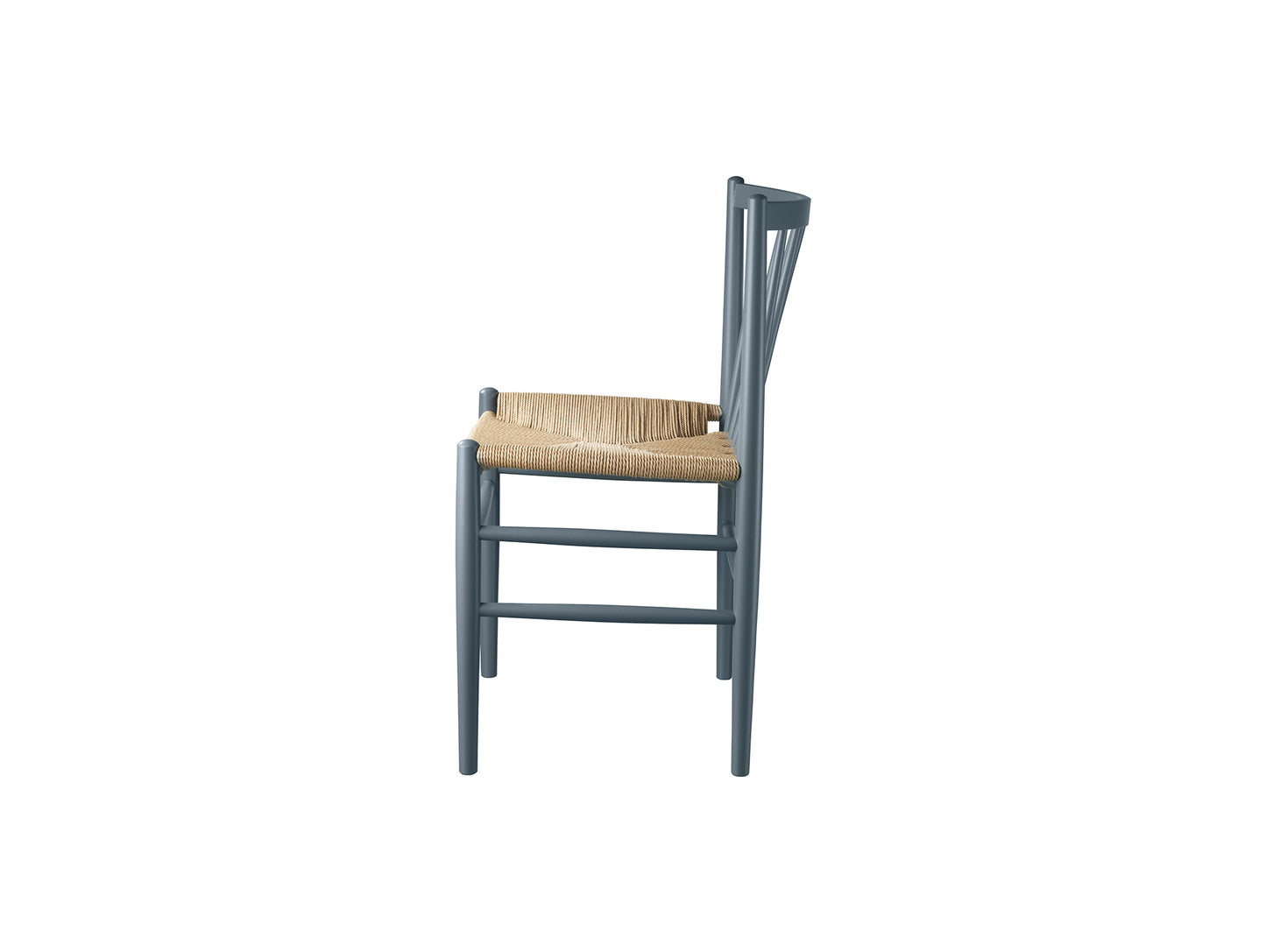 J80 Chair by FDB Mobler - Blue Grey Painted Beech