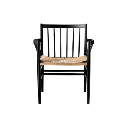 J81 Chair by FDB Mobler - Black Painted Beech