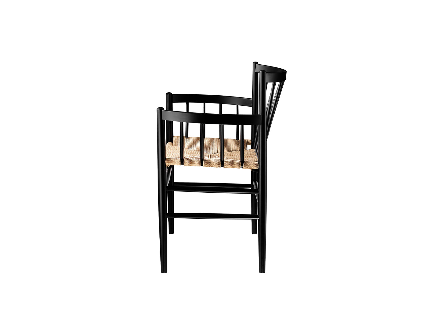 J81 Chair by FDB Mobler - Black Painted Beech