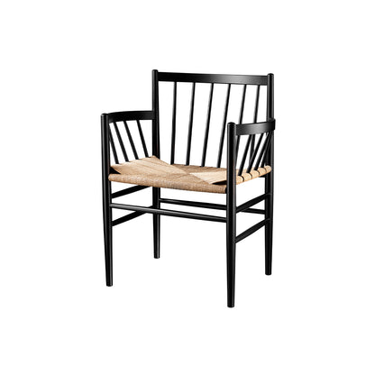 J81 Chair by FDB Mobler - Black Painted Beech