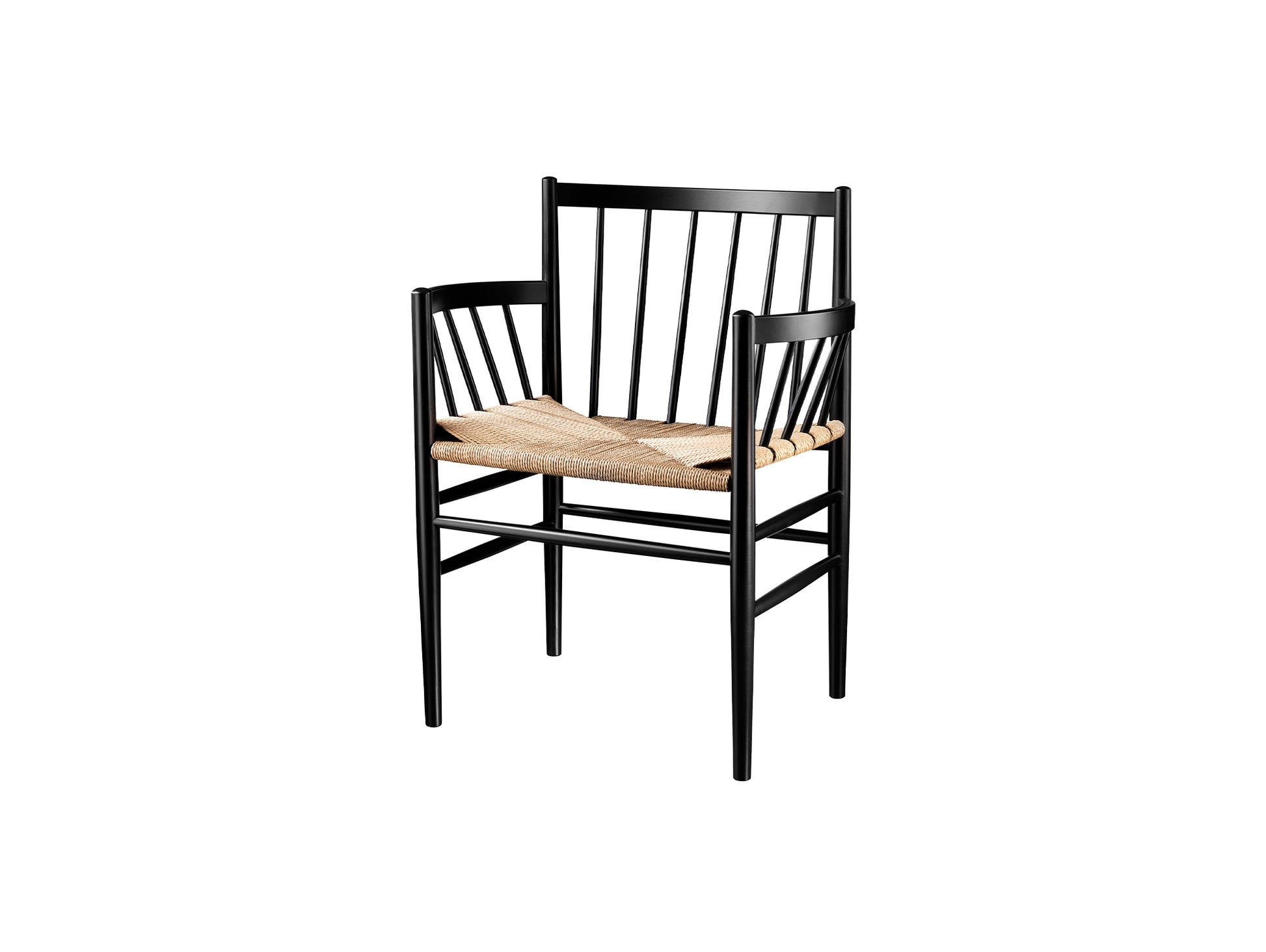 J81 Chair by FDB Mobler - Black Painted Beech