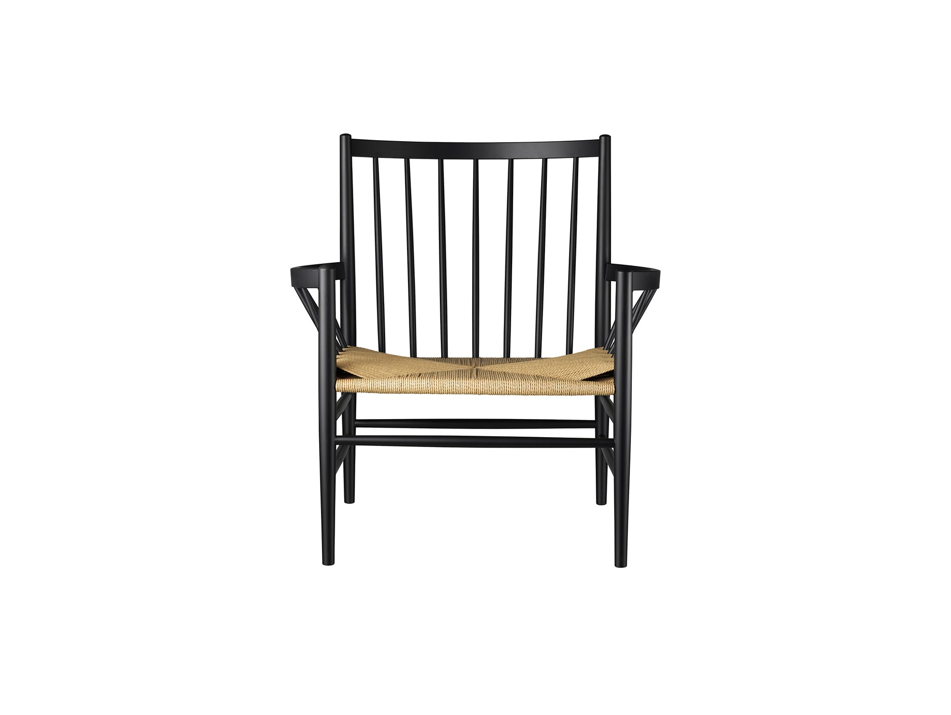 J82 Lounge Chair by FDB Mobler - Black Painted Beech
