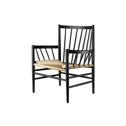 J82 Lounge Chair by FDB Mobler - Black Painted Beech