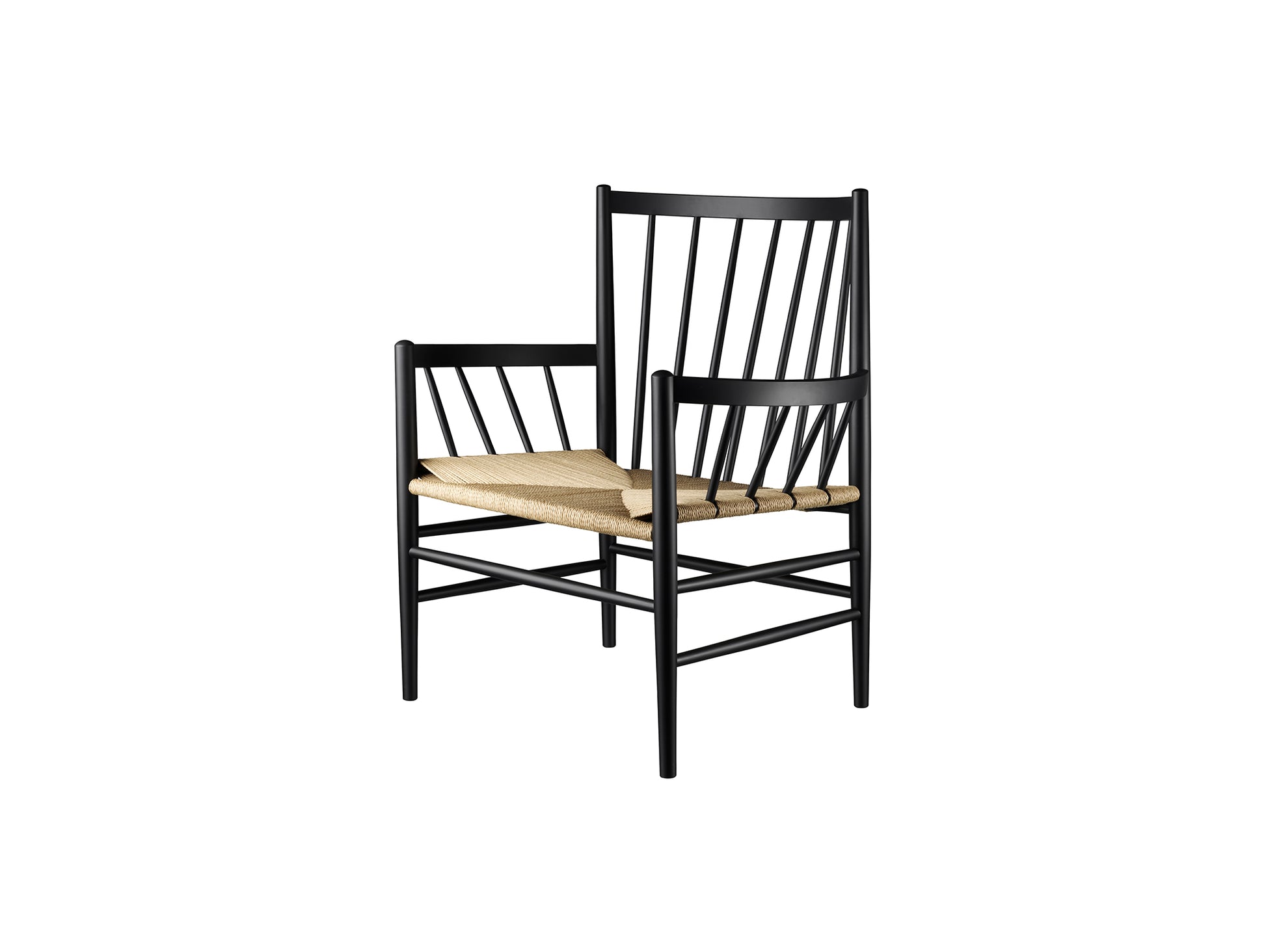 J82 Lounge Chair by FDB Mobler - Black Painted Beech
