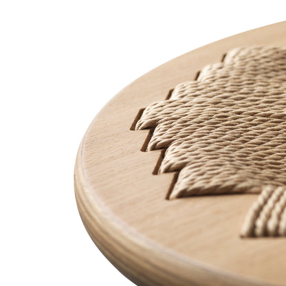 J165 Bar/Counter Stool by FDB Mobler - Base: Lacquered Oak / Seat: Nature Paper Cord
