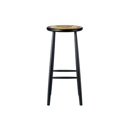 J165C Bar Stool by FDB Mobler - Base: Black Painted Beech / Seat: Nature Paper Cord