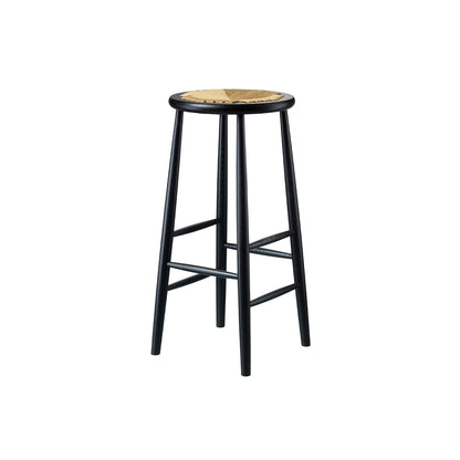 J165C Bar Stool by FDB Mobler - Base: Black Painted Beech / Seat: Nature Paper Cord