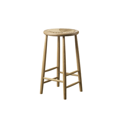J165B Counter Stool by FDB Mobler - Base: Lacquered Oak / Seat: Nature Paper Cord