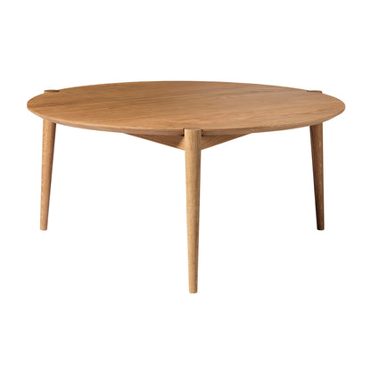 D102 SOS Coffee Table by FDB Mobler - Small (Diameter: 85 cm) / Oiled Oak