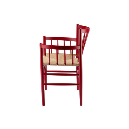 J81 Chair by FDB Mobler - Ruby Red Painted Beech