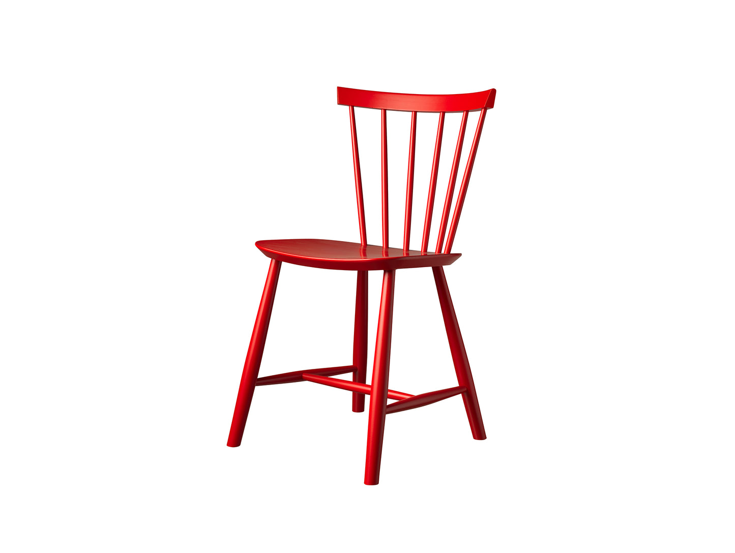 J46 Chair by FDB Mobler - Mailbox Red Painted Beech